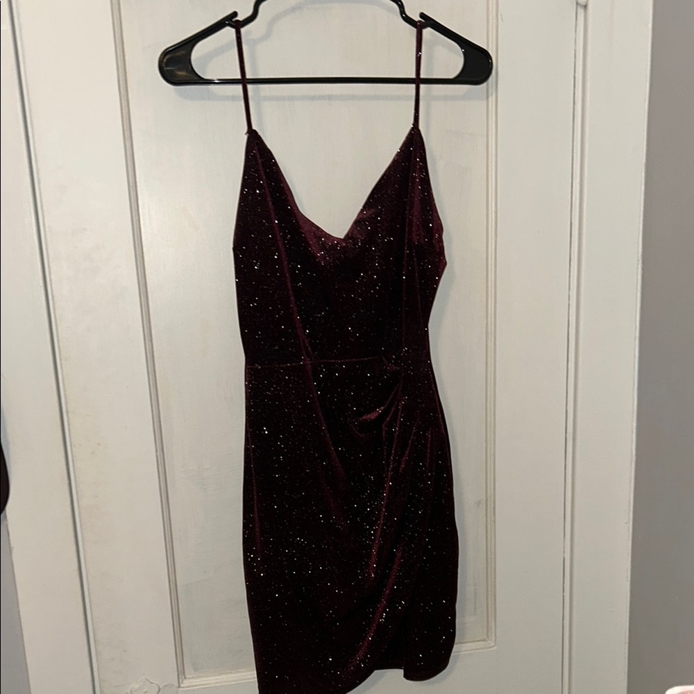 Windsor Burgundy Sparkle Mini Dress